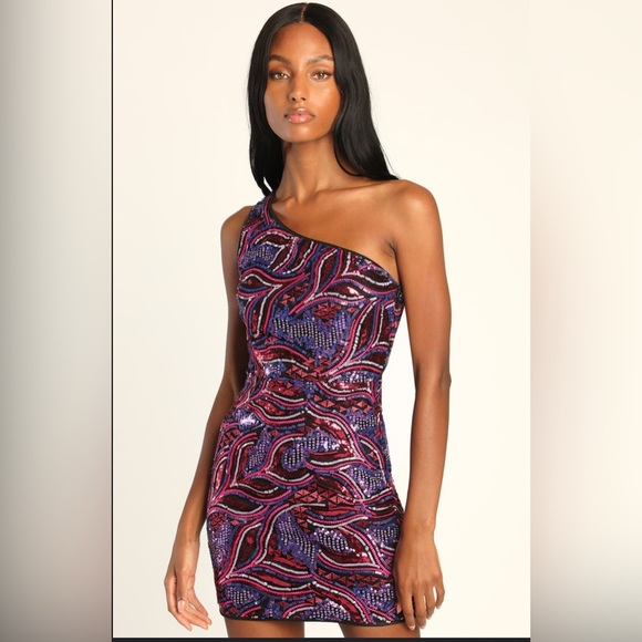 Lulu's Blue and Pink  Dress for Prom - Picture 3 of 10